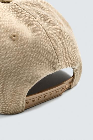 CONTRAST EMBROIDERY CAP - Beige by Zara - Image 3