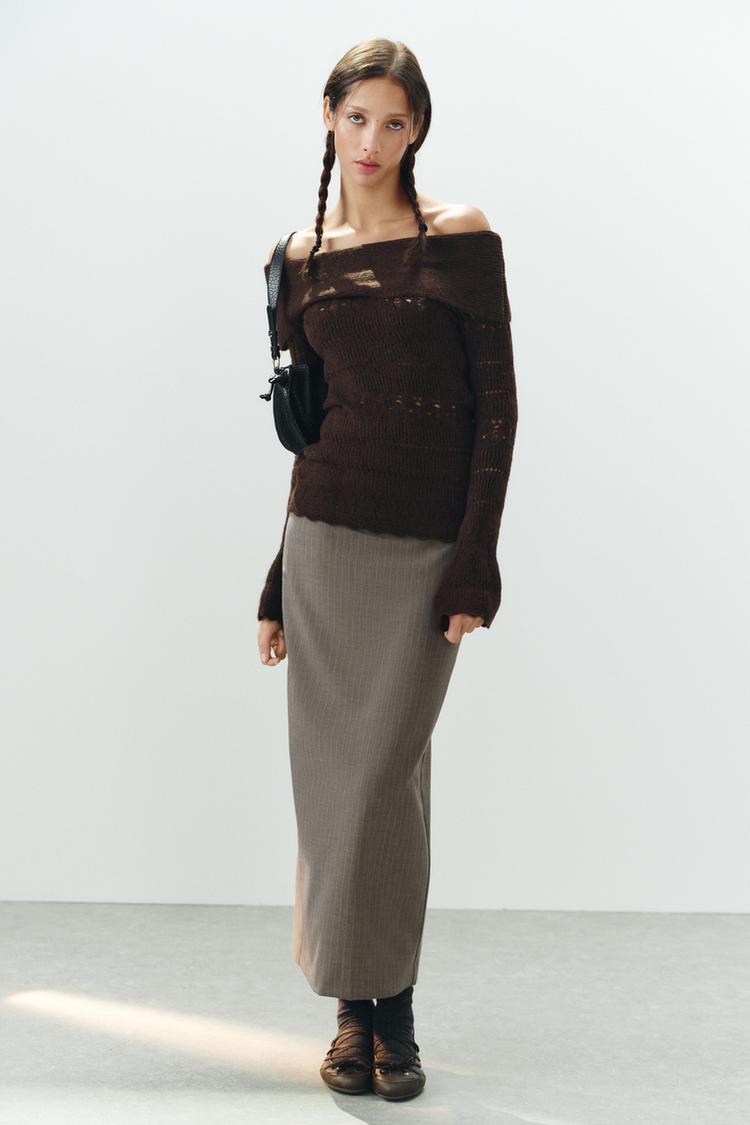 OPENWORK OFF-THE-SHOULDER JUMPER