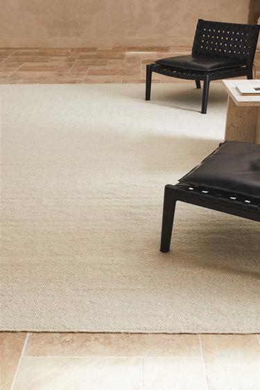 WAVY WOOL RUG - Oyster-white by Zara