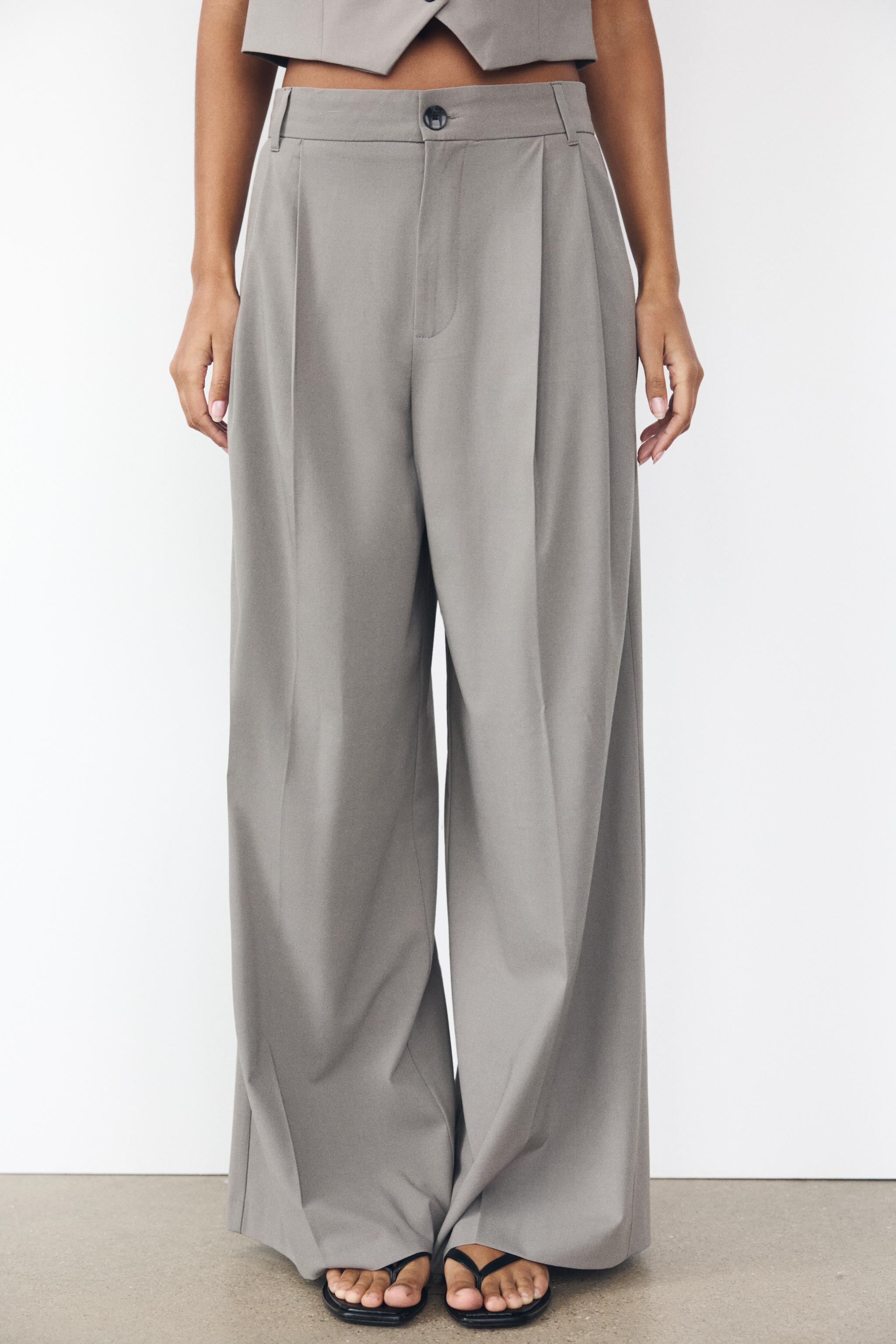 Grey pants zara on sale