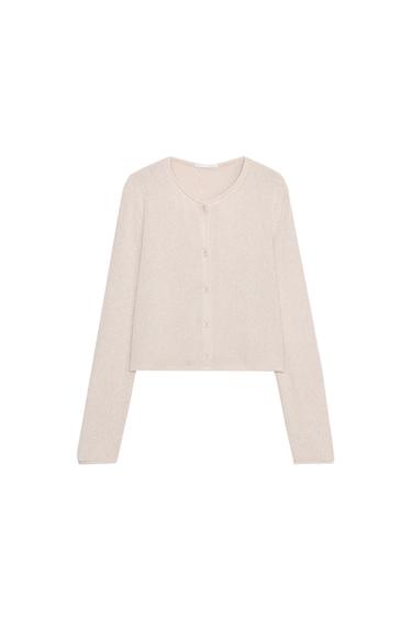 GILET À BOUTONS MANCHES LONGUES - Beige de Zara