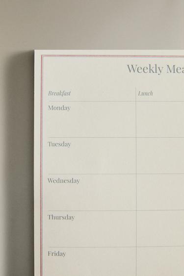 WEEKLY PLANNER MAGNET (45 SHEETS) - Light beige by Zara