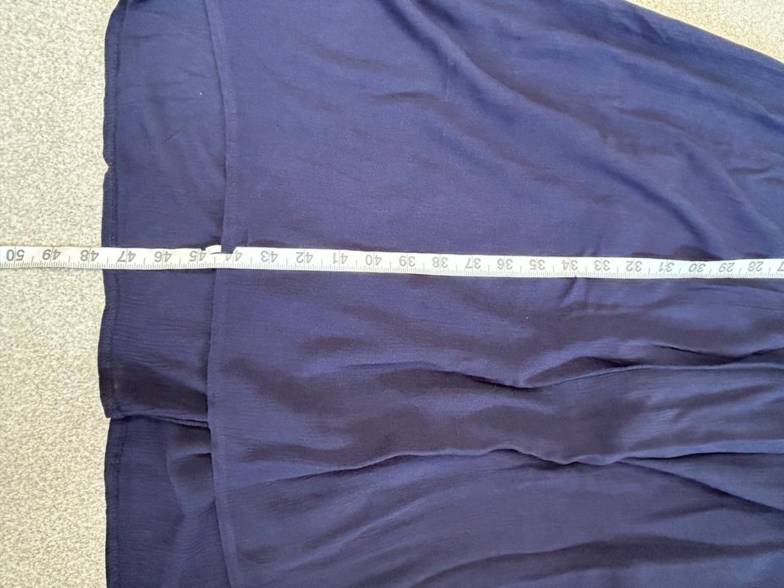 ZARA NAVY BLUE CHIFFON MIDI DRESS - Image 7