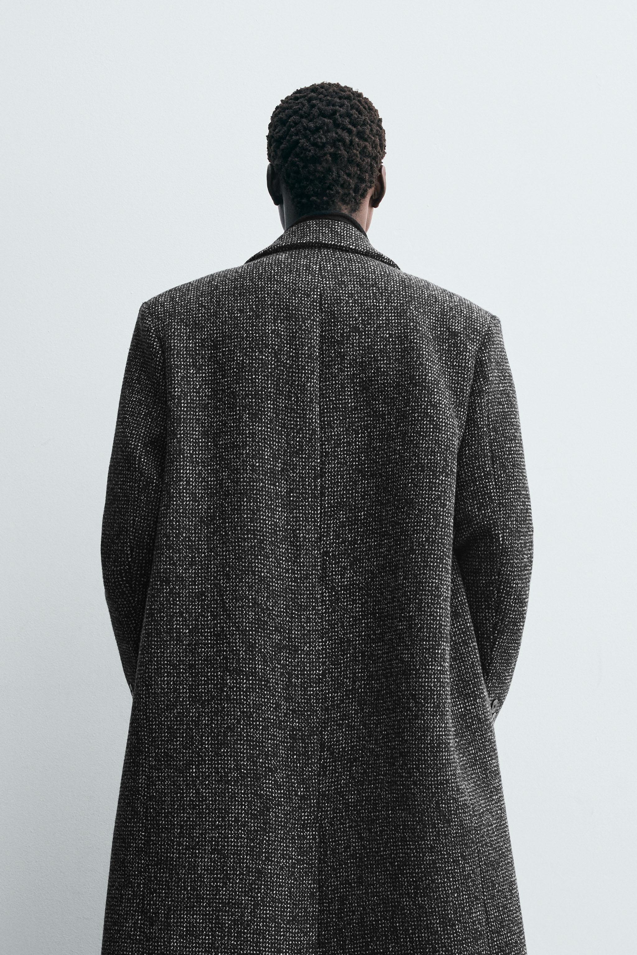TEXTURED WOOL BLEND COAT - Black | ZARA United States