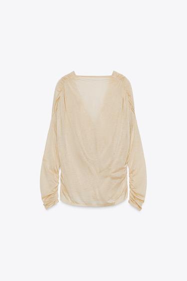 DRAPED TOP - Bone by Zara - Image 8