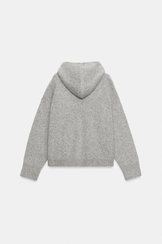 SWEAT AVEC LAINE ET CAPUCHE - Gris de Zara - Image 7