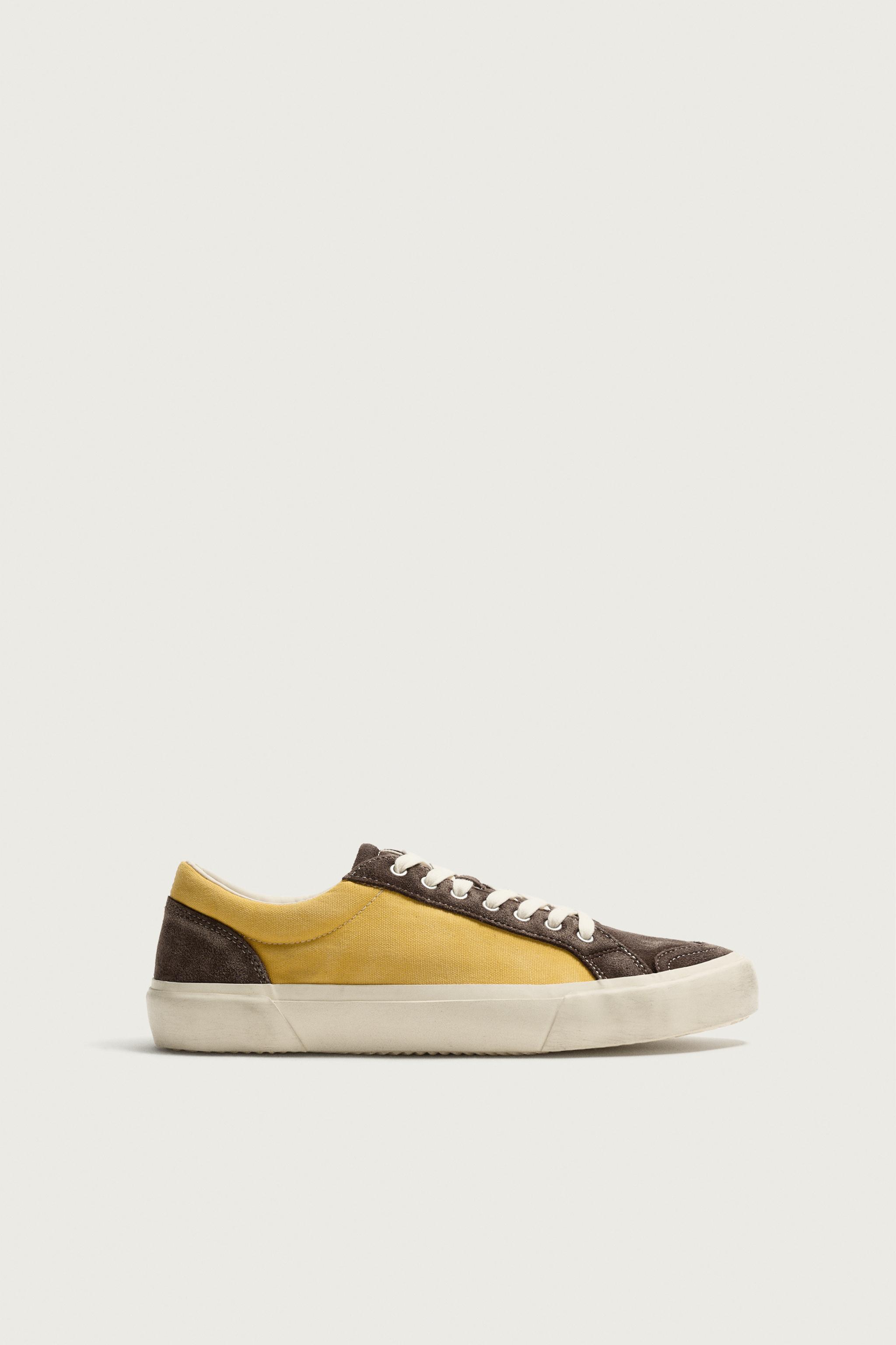 レザーコンビスニーカー - ブラウン | ZARA Japan / 日本