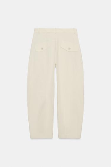 PANTALON CROISÉ À BOUTONS ZW COLLECTION - Marron clair de Zara - Image 4