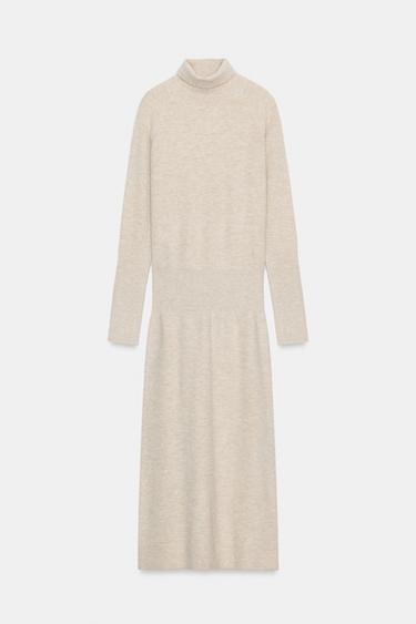 BATWING SLEEVE KNIT DRESS - Sand / Marl by Zara