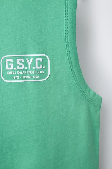 T-SHIRT SANS MANCHES LOGO - Vert de Zara - Image 3