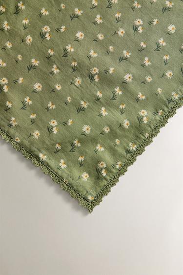 COTTON DAISY TABLECLOTH - Green by Zara - Image 2