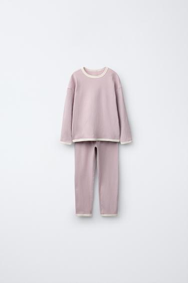 AGES 2-6/ PLAIN RIBBED PYJAMAS - Dusty pink by Zara