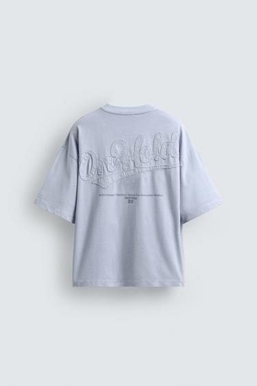 T-SHIRT COUPE BOXY PIÈCES BIMATIÈRE - Bleu clair de Zara - Image 8