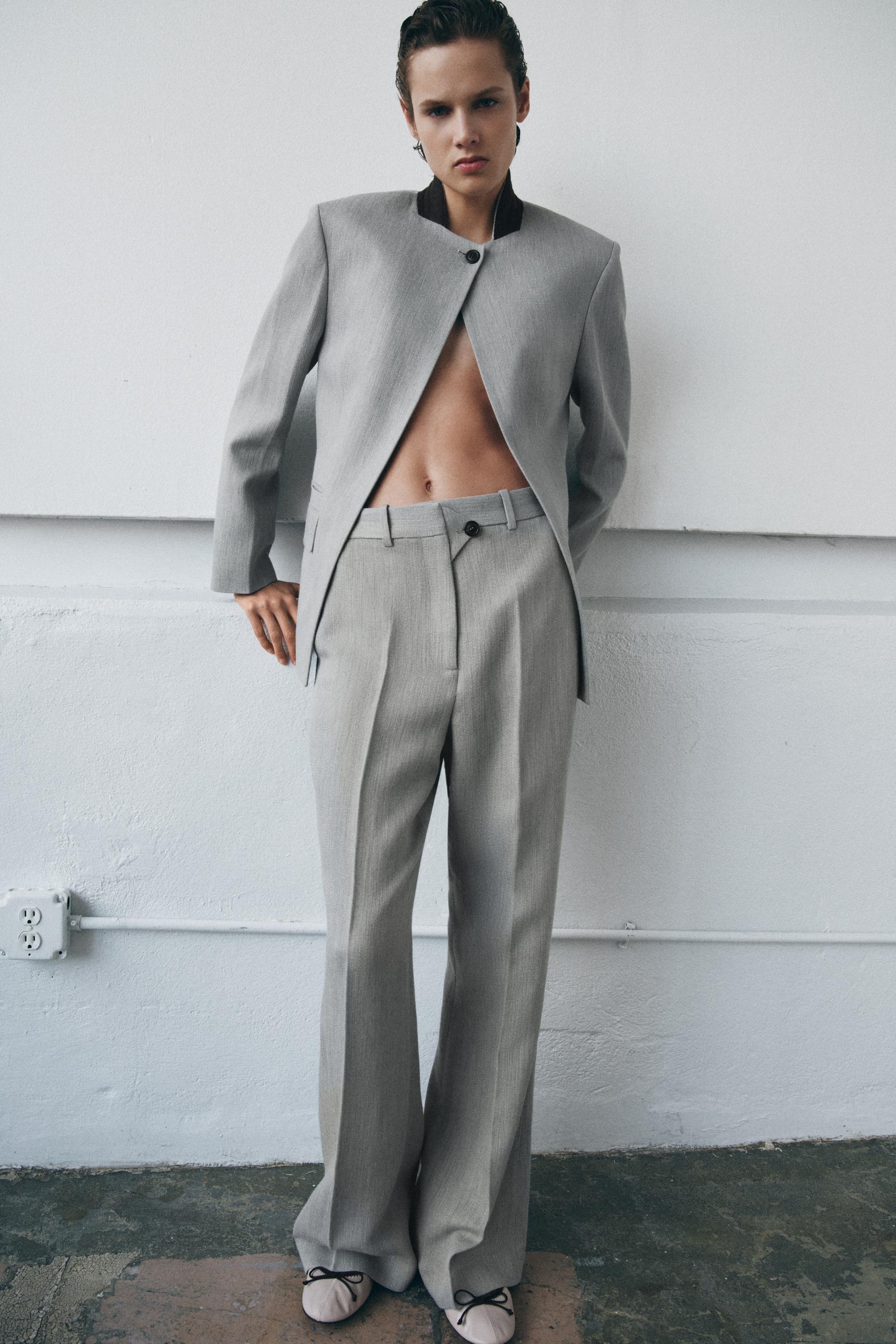 ZW COLLECTION スーツブレザー＆パンツセットアップリケパンツ | ZARA