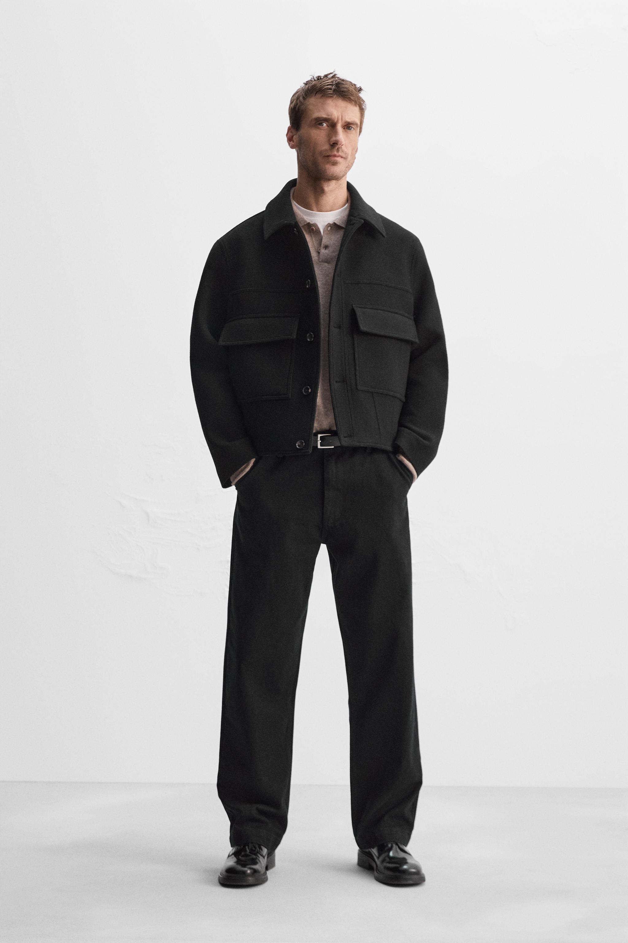 Black jacket mens zara online