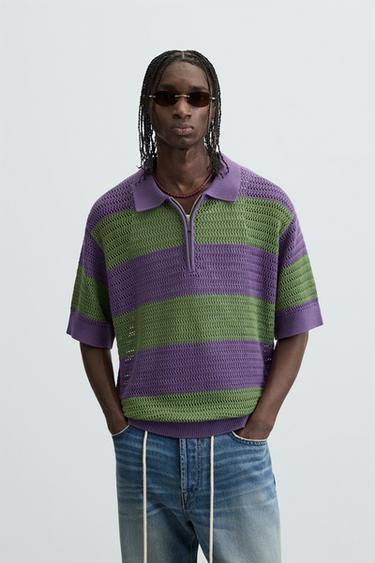 POLO PUNTO CALADO RAYAS - Violeta de Zara