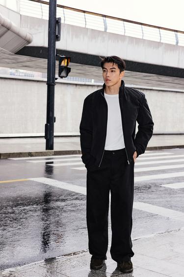 Zara 抗水絎縫夾克 - 黑色