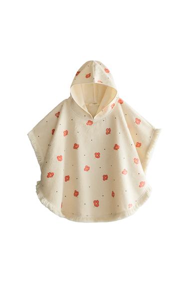 CHILDREN'S FLORAL BEACH PONCHO - Cream by Zara