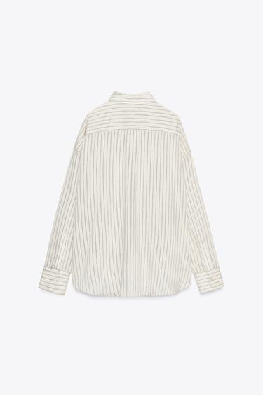 CHEMISE RAYURES ZW COLLECTION - Blanc / Noir de Zara - Image 6