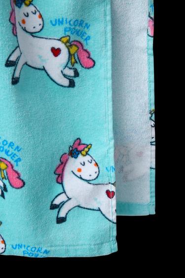 UNICORN TOWEL PONCHO - Turquoise by Zara