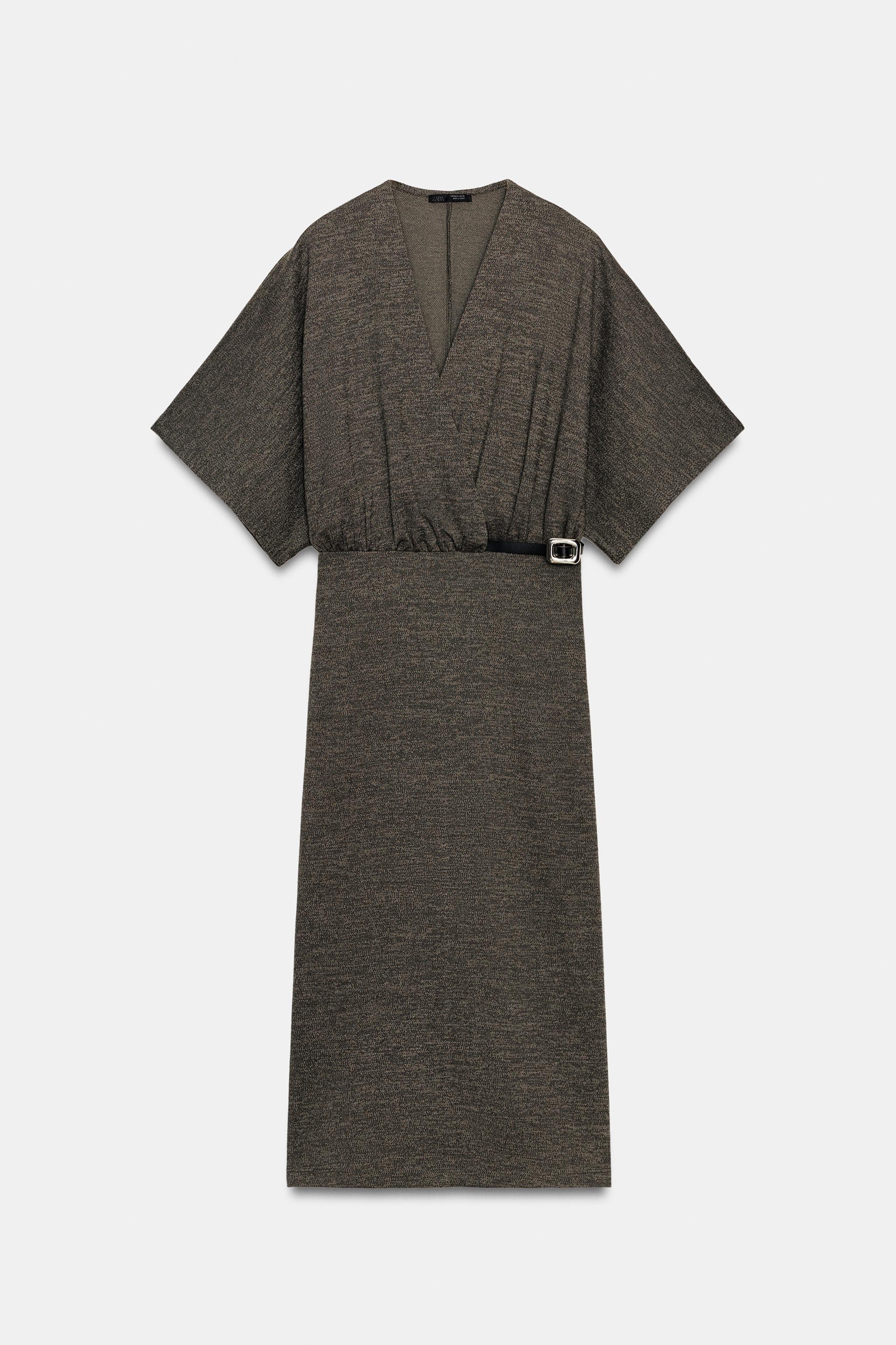BELTED PIQUE MIDI DRESS