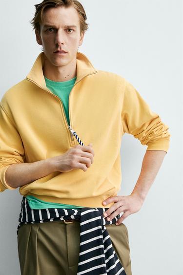 AARON LEVINE X ZARA QUARTER-ZIP SWEATSHIRT - Peach by Zara - Image 3