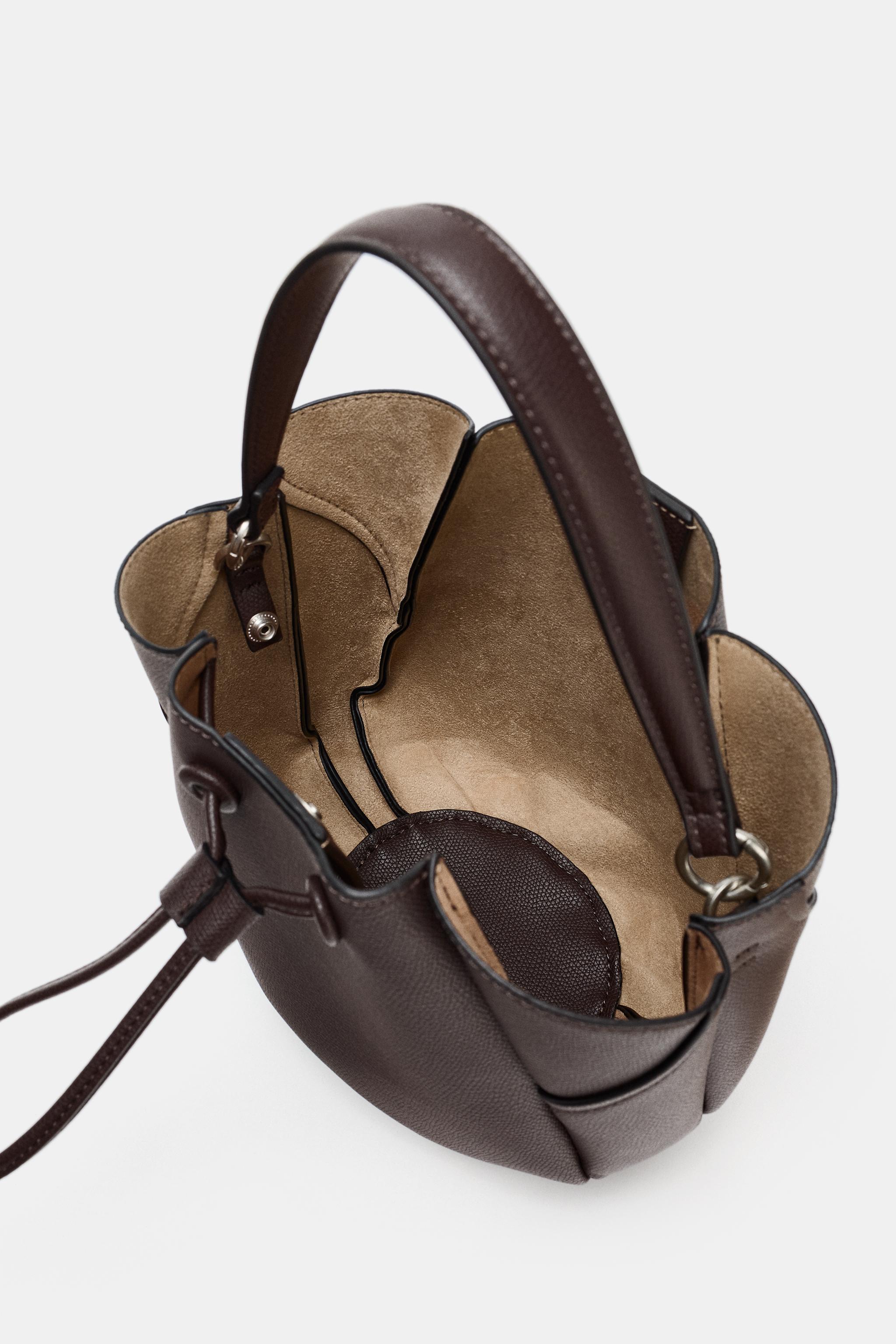 STITCHED MINI BUCKET BAG