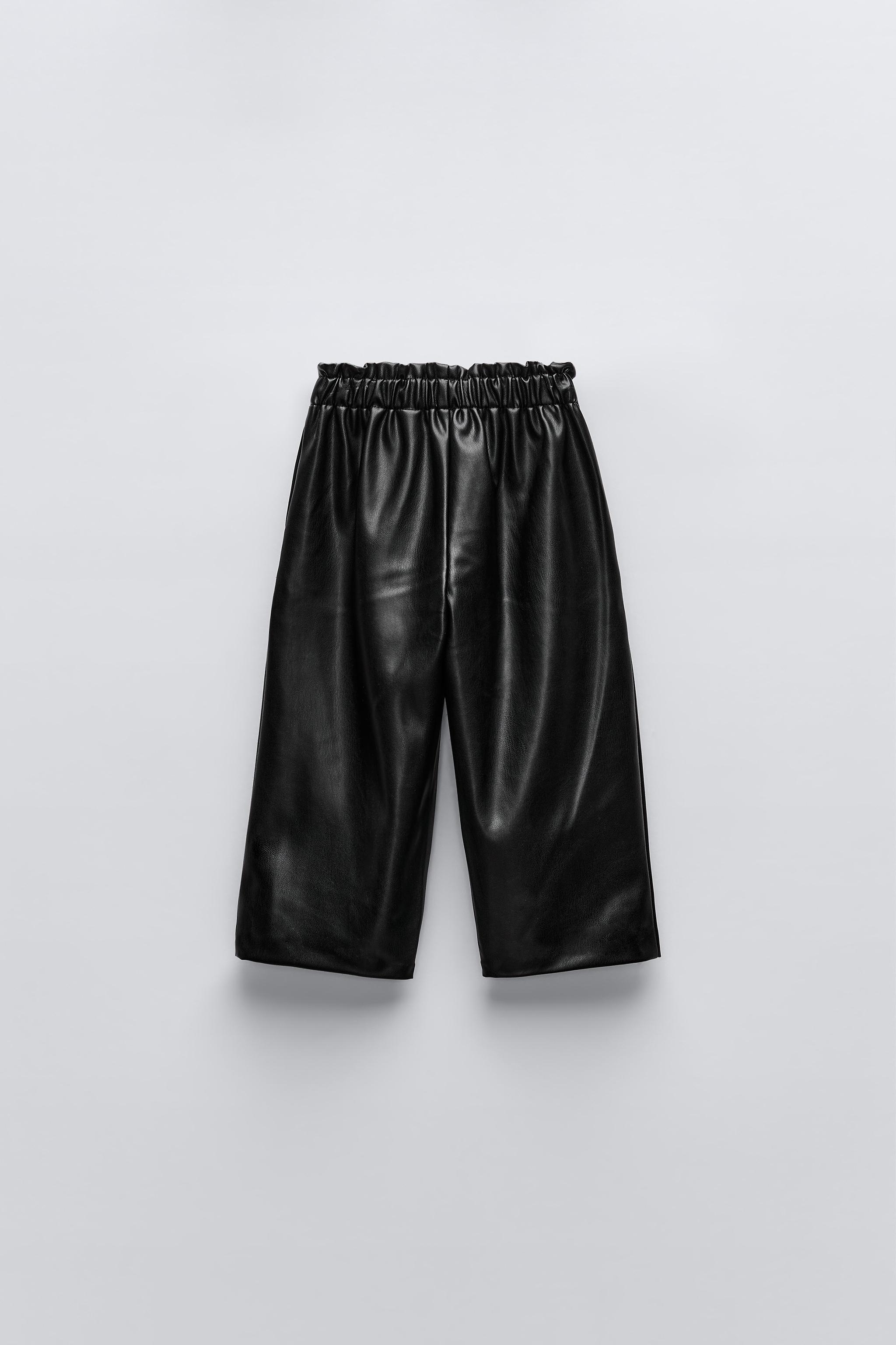 Leather short zara sale