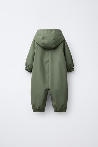 WATER-RESISTANT RUBBERISED JUMPSUIT - Green by Zara - Image 1