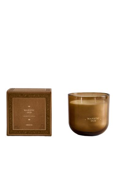 (400 G) MAJESTIC OUD SCENTED CANDLE - Dark brown by Zara
