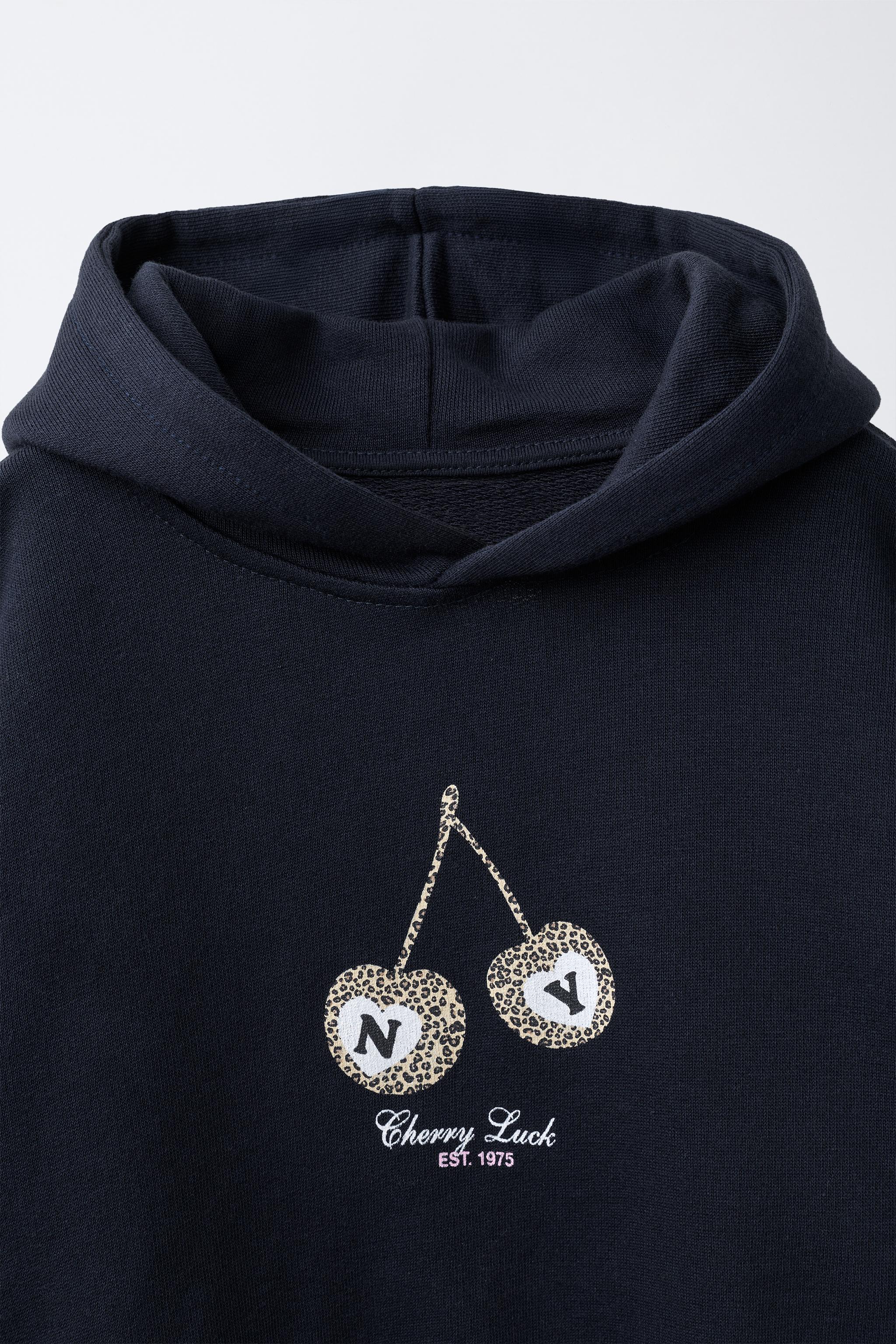 CHERRY ANIMAL PRINT HOODIE