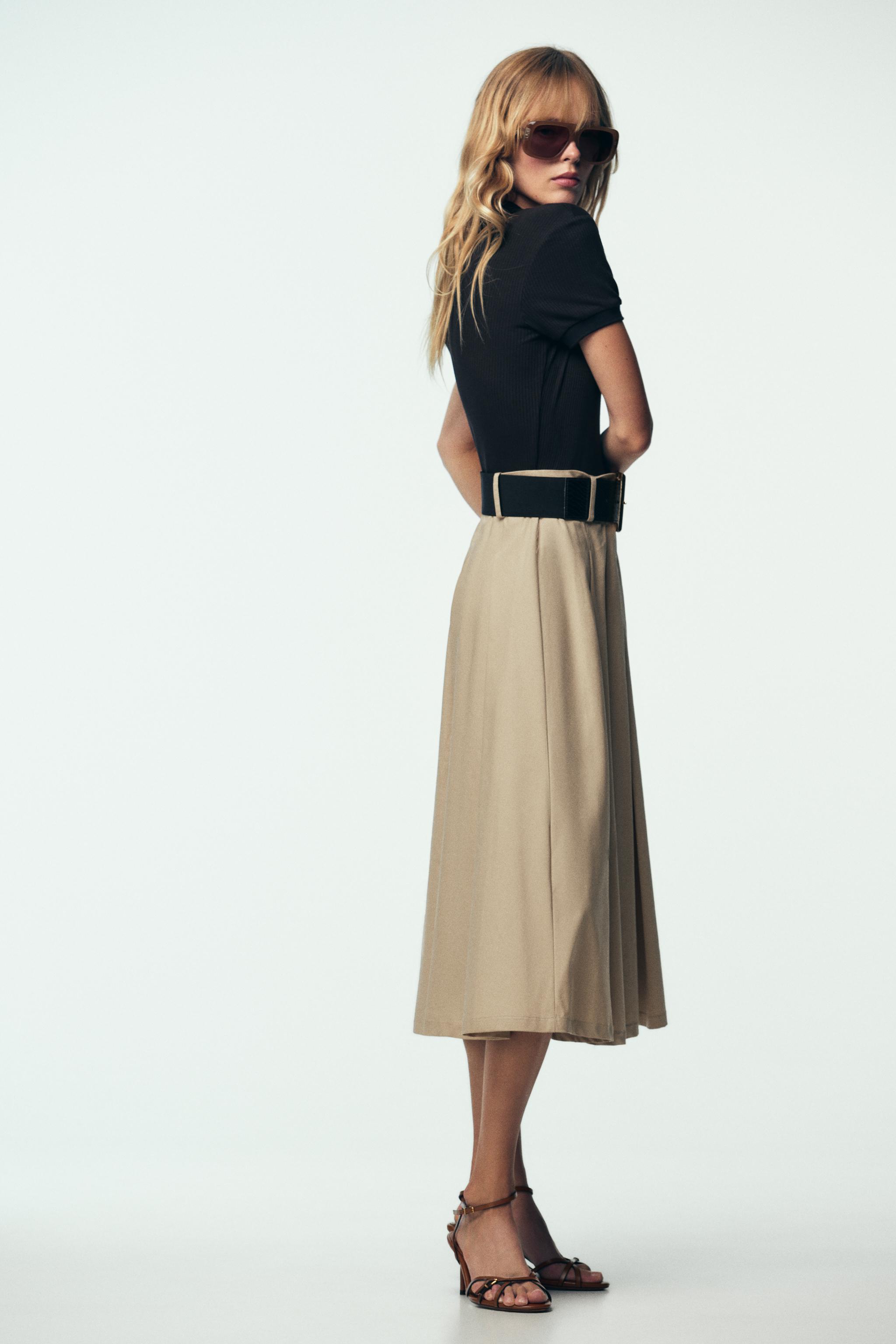 COMBINATION BELTED DRESS - Sand / Black | ZARA Canada