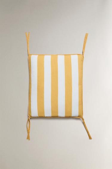 ENCOSTO DE CADEIRA COM RISCAS AMARELAS - listrado da Zara - Imagem 0