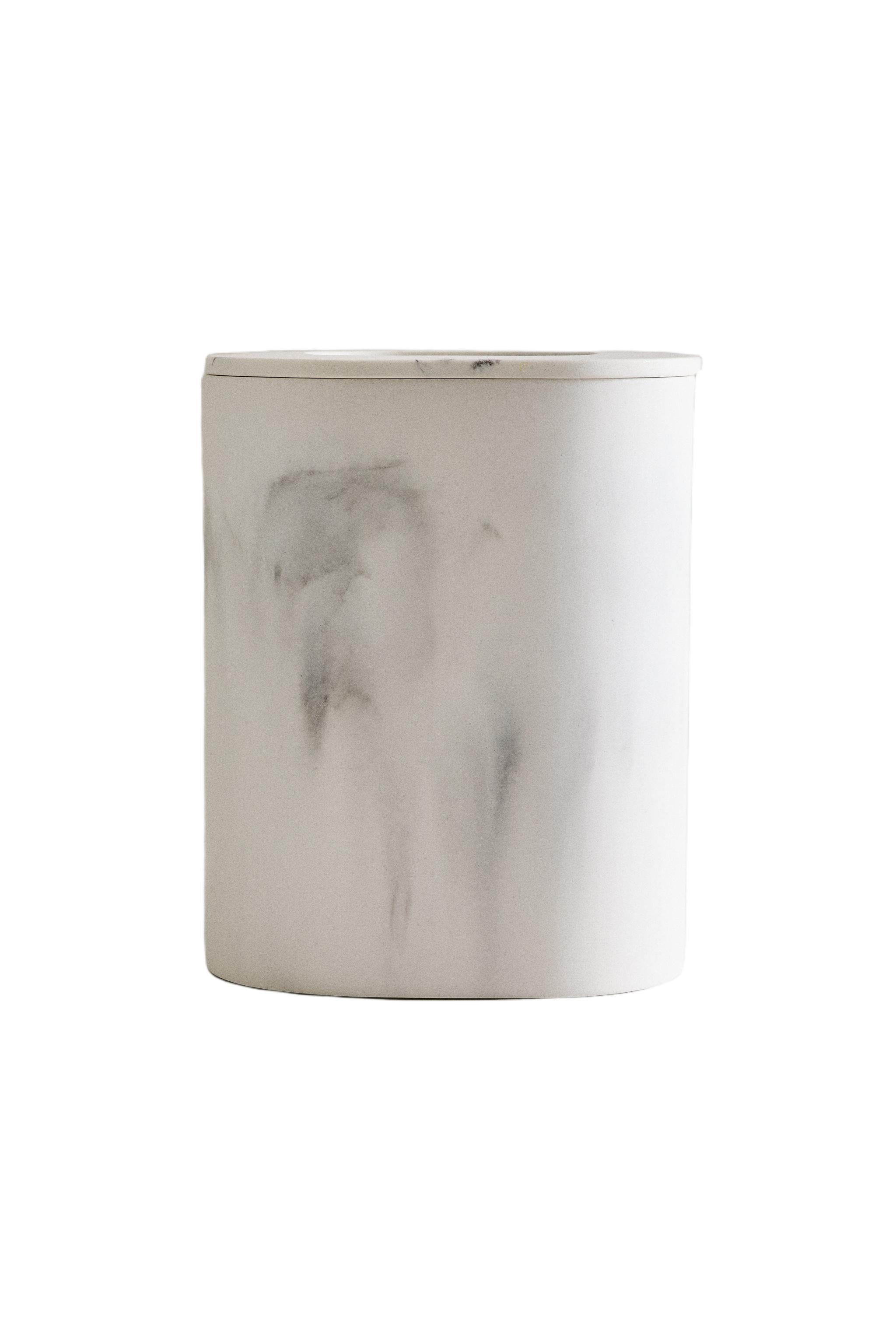 MARBLE-EFFECT BATHROOM BIN