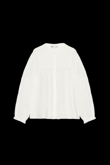Zara ZW COLLECTION RAMIE ROMANTIC SHIRT - Oyster-white - Image 0