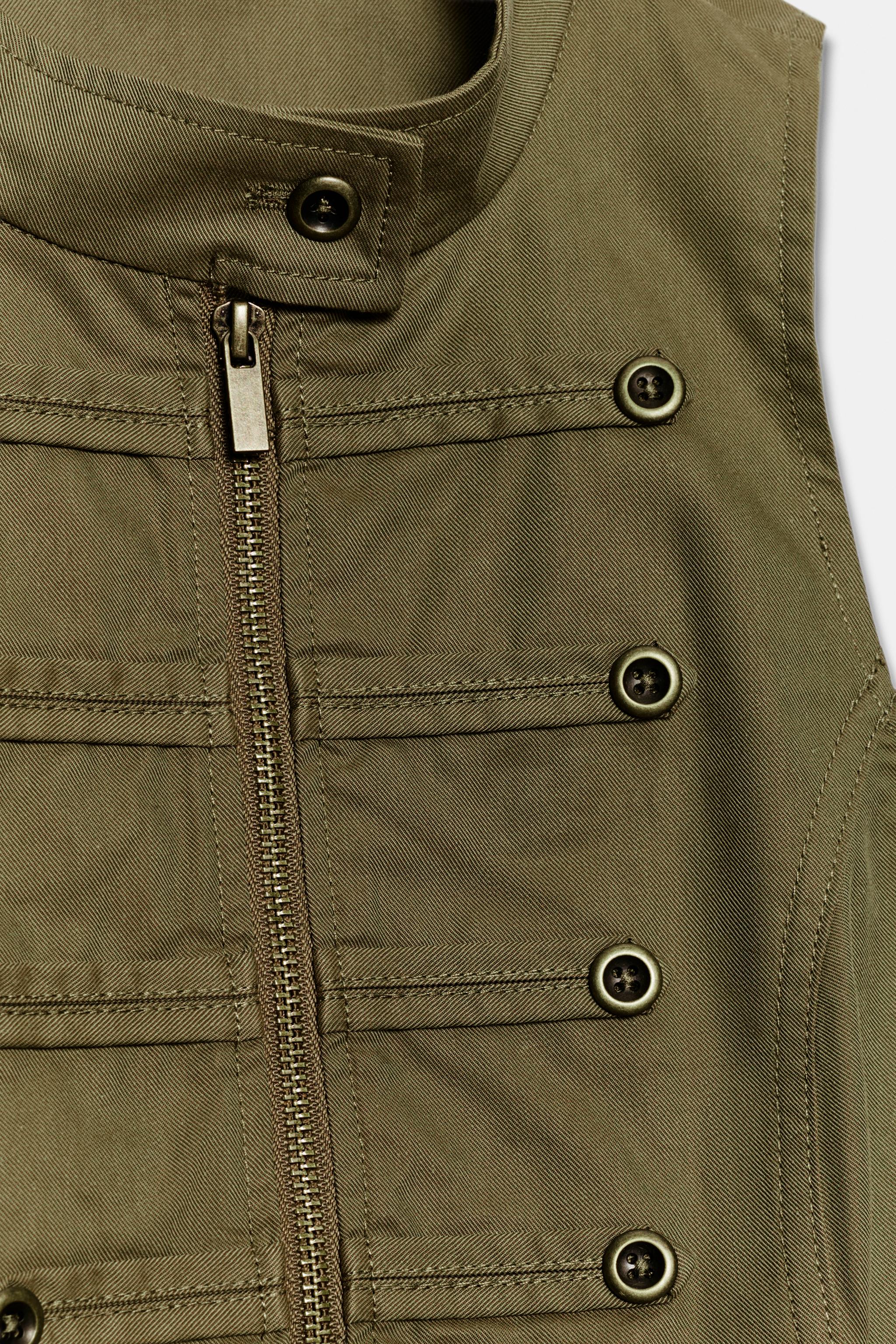 Женские жилеты Zara ZIP-UP BUTTON VEST — фото 7
