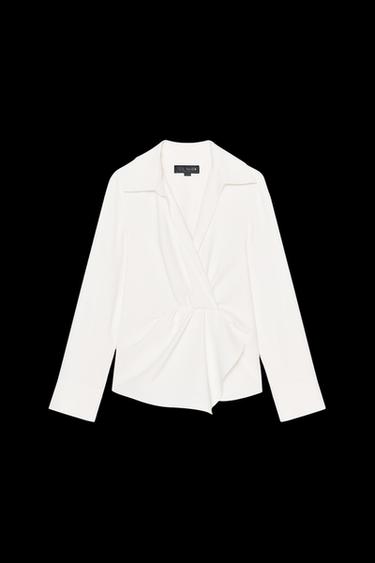 ZW COLLECTION GATHERED TOP - Ecru by Zara - Image 0