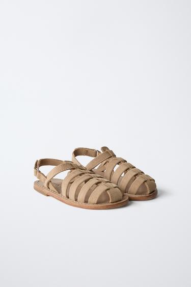 SANDALI PELLE - Marrone di Zara
