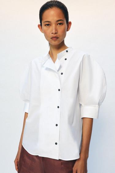 ZW COLLECTION BUTTONED POPLIN SHIRT - White by Zara