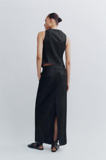TRF DENIM MIDI SKIRT - Anthracite grey by Zara - Image 2