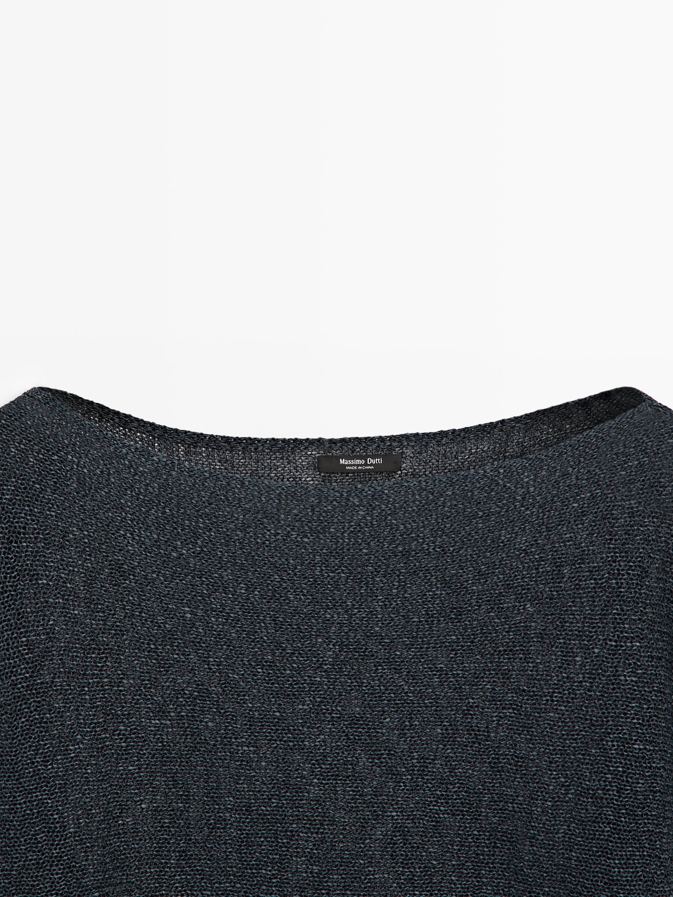 Flowing cotton blend knit sweater