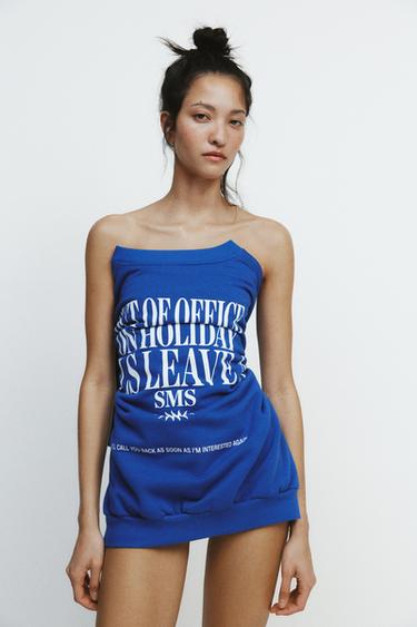 PRINTED SLOGAN SWEATSHIRT - Bluish by Zara - Image 2