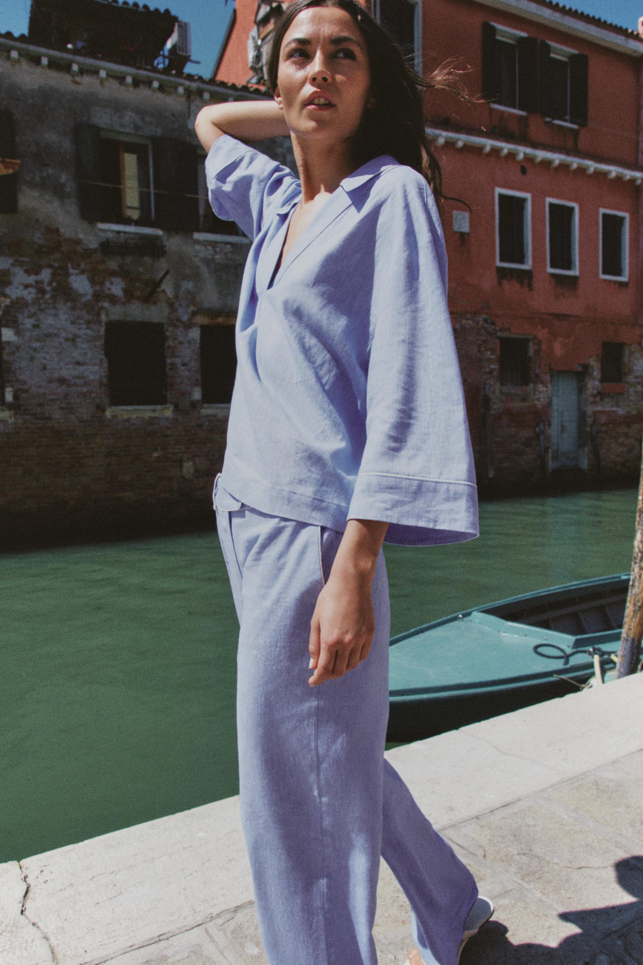 BLOUSE EN LIN LISERÉS