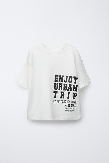 CAMISETA JOGGING TEXTO - Crudo de Zara - Imagen 0
