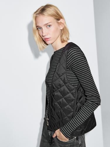 Zara Long water-repellent trench coat with inner waistcoat - Black - Image 0