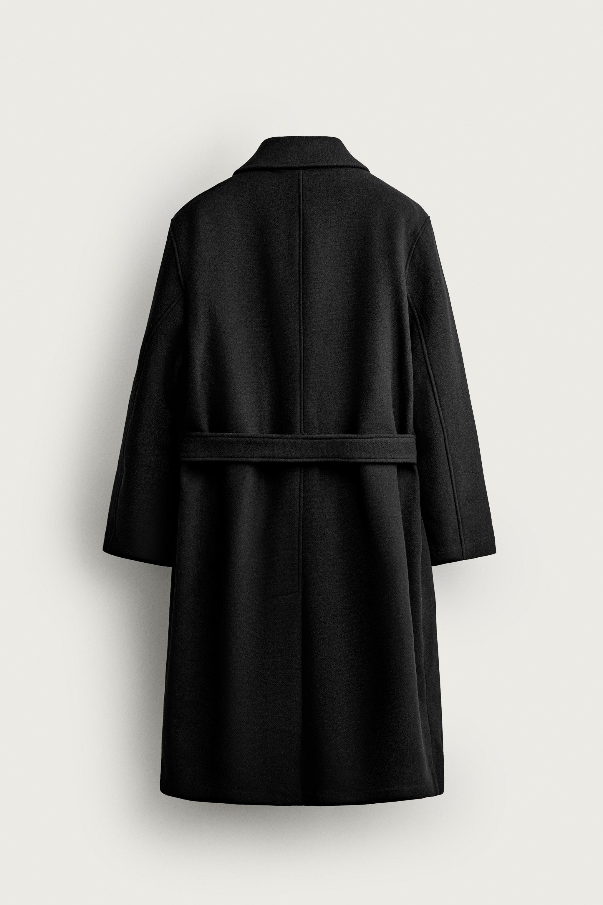WOOL-BLEND BELTED DOUBLE-BREASTED COAT