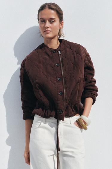 ZW COLLECTION PROŠĺVANÁ BUNDA - Tmavě burgundská od Zara