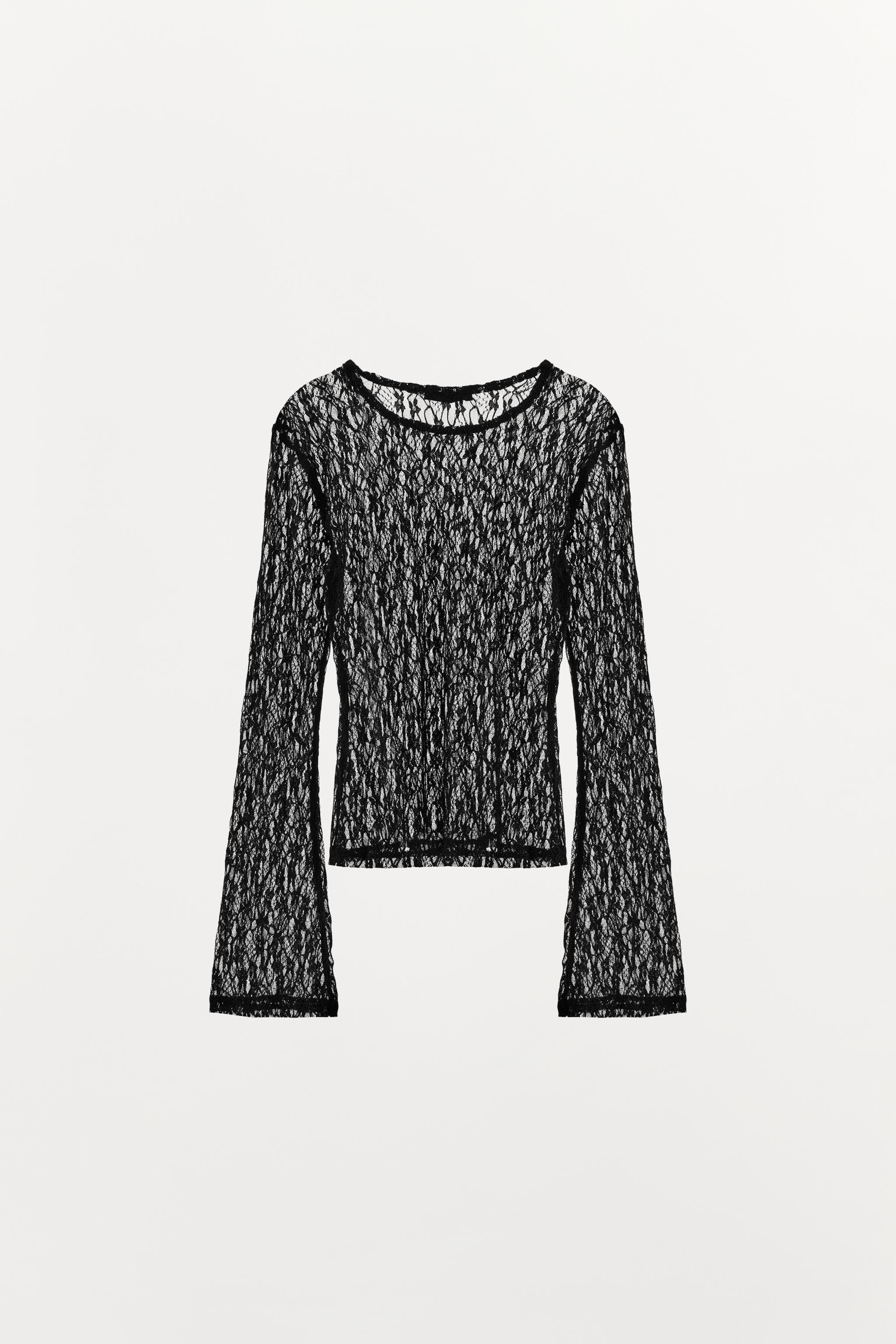 BELL-SLEEVE LACE TOP