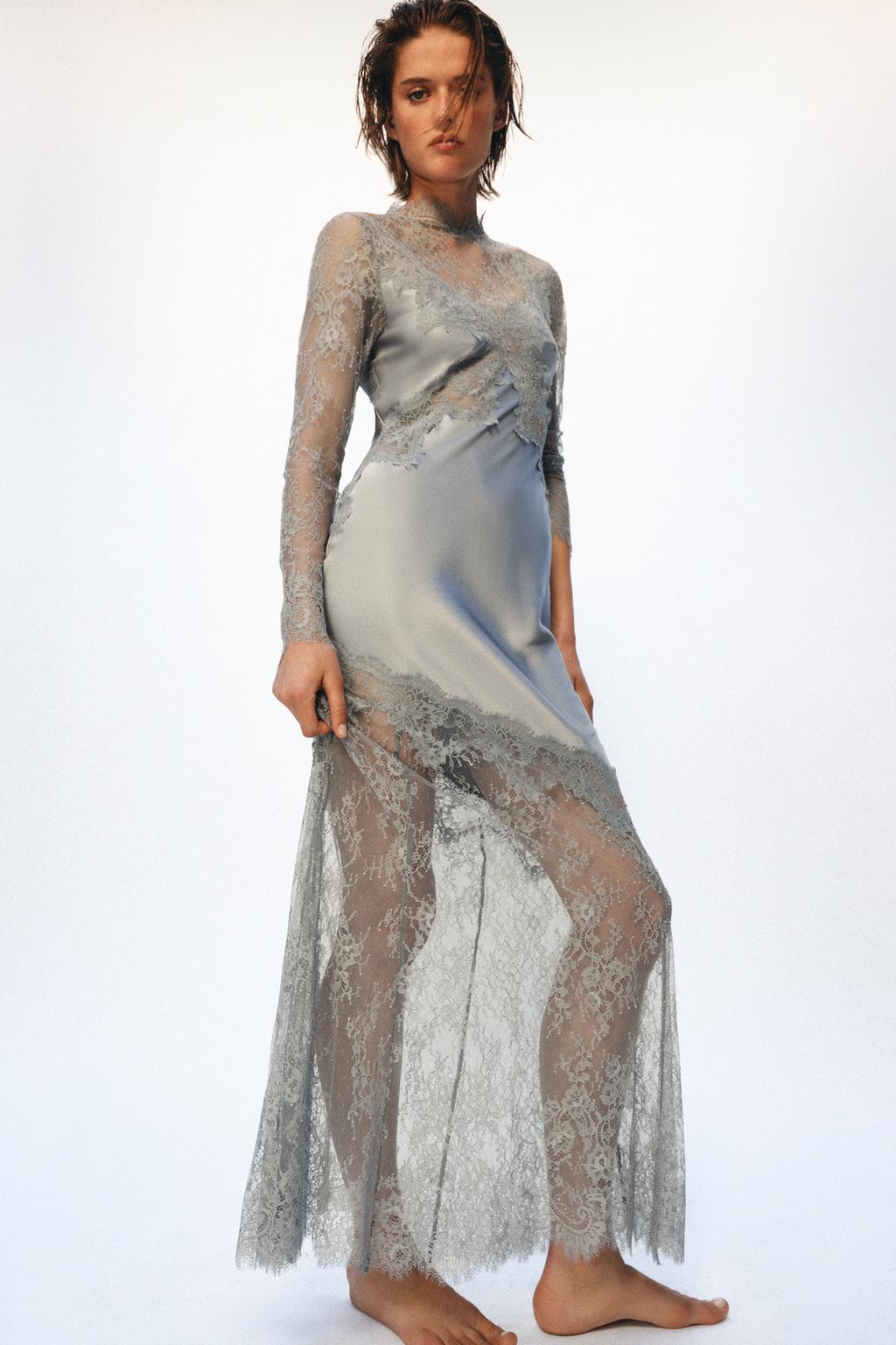 ZW COLLECTION SATIN EFFECT LACE DRESS - image 2