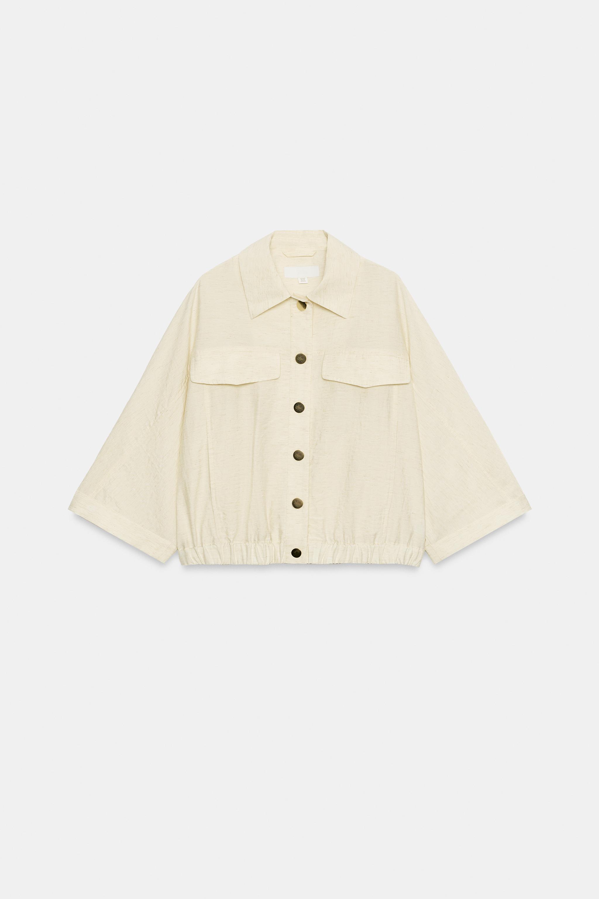 Женские блузки Zara ROLL-UP SLEEVE SAFARI BLOUSE — фото 7